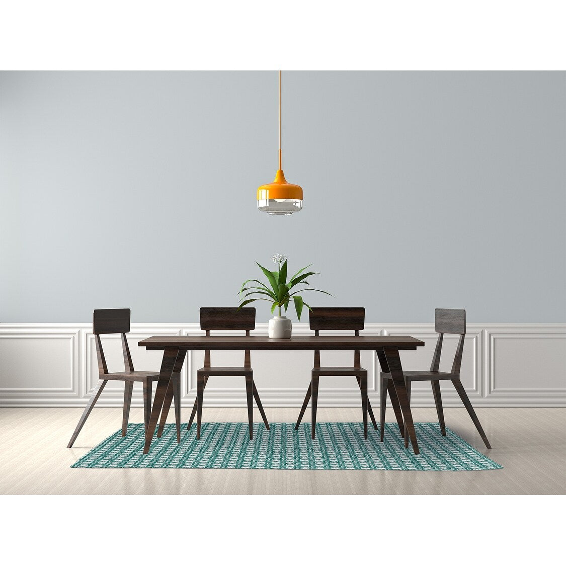 Rattan Geometric Rug