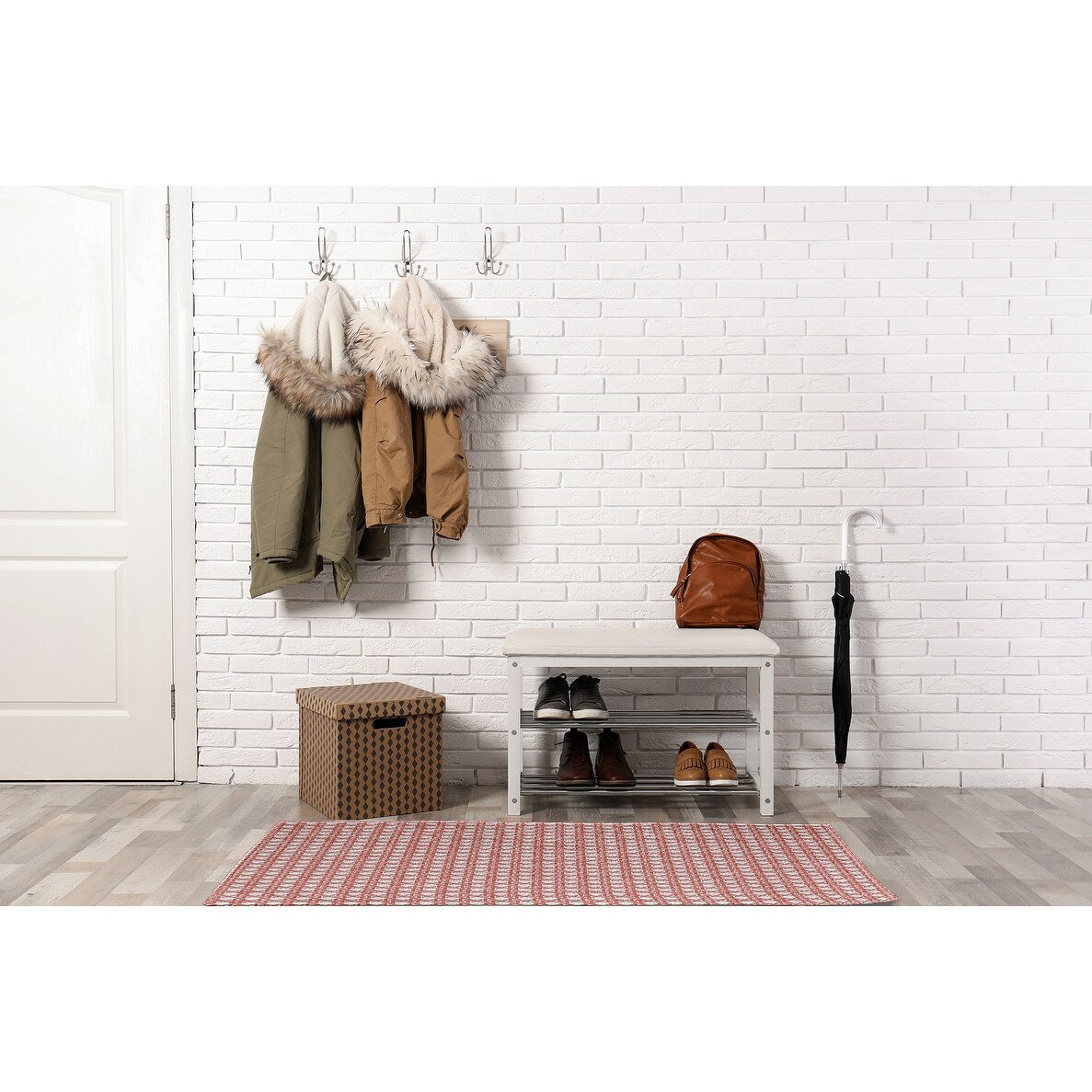 Rattan Geometric Rug