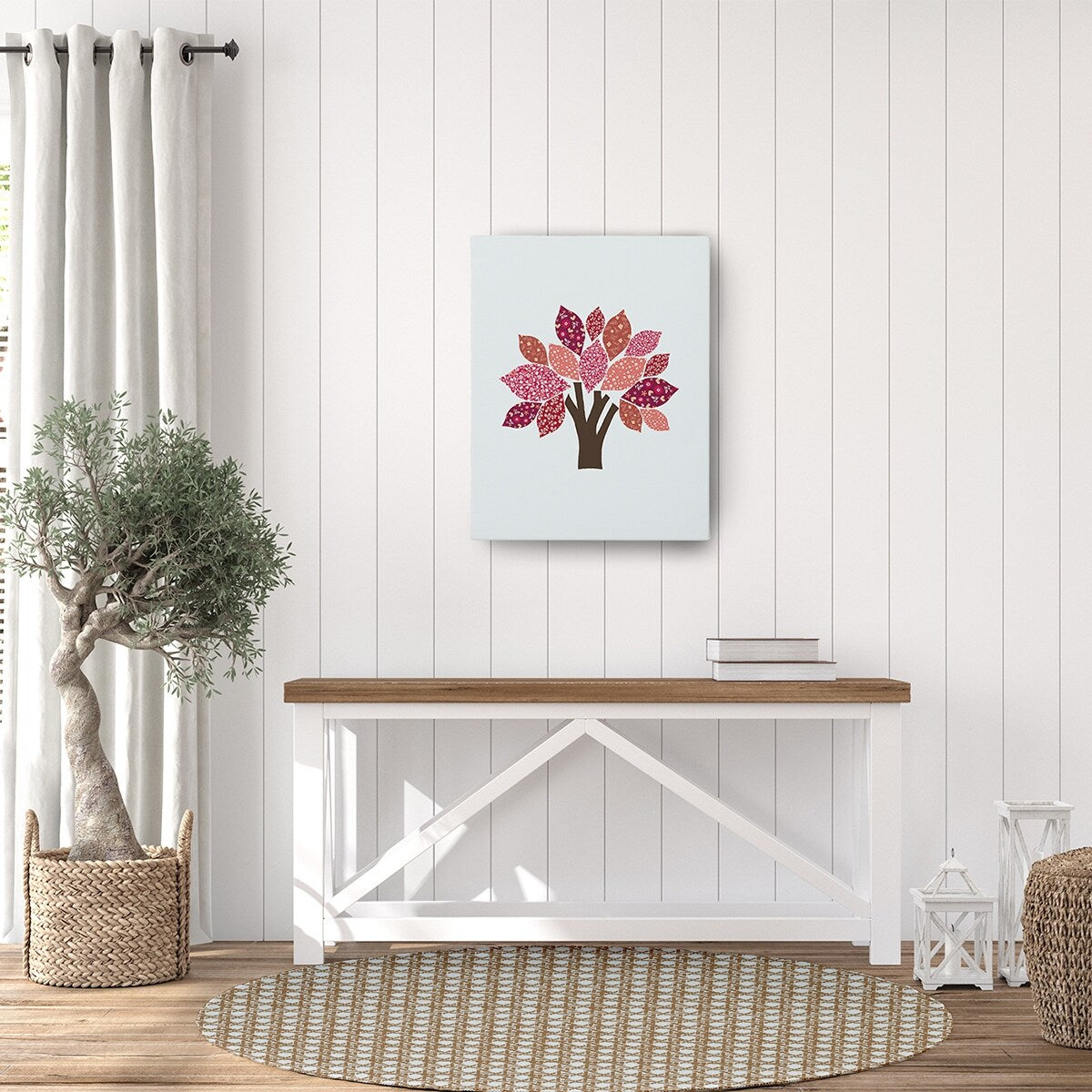 Rattan Geometric Rug