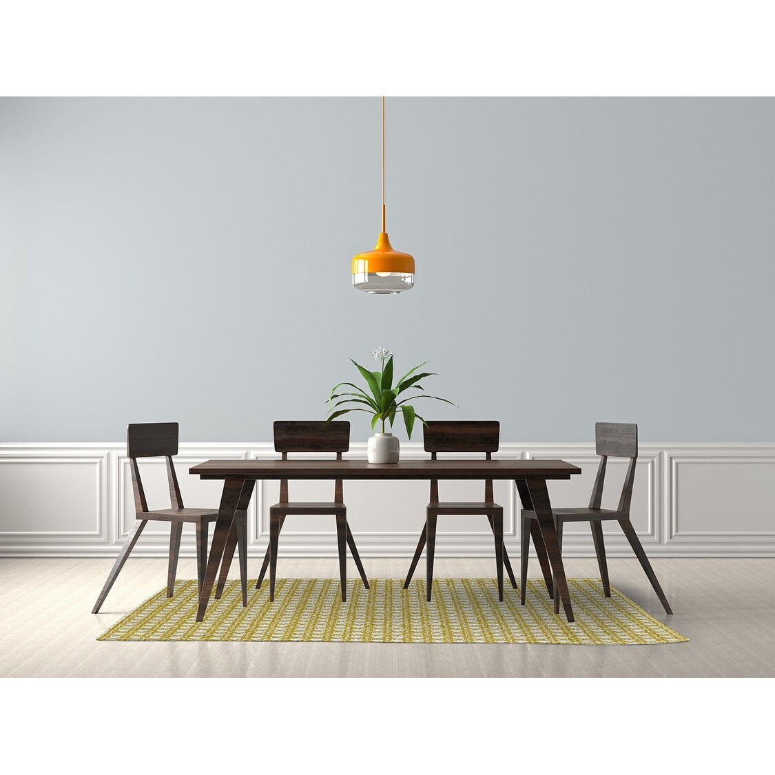 Rattan Geometric Rug