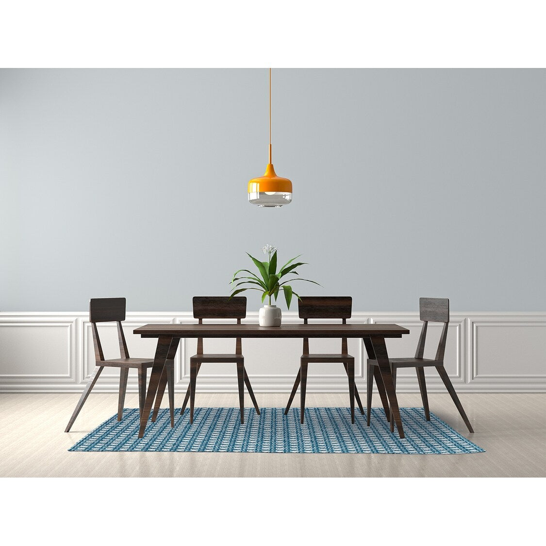 Rattan Geometric Rug