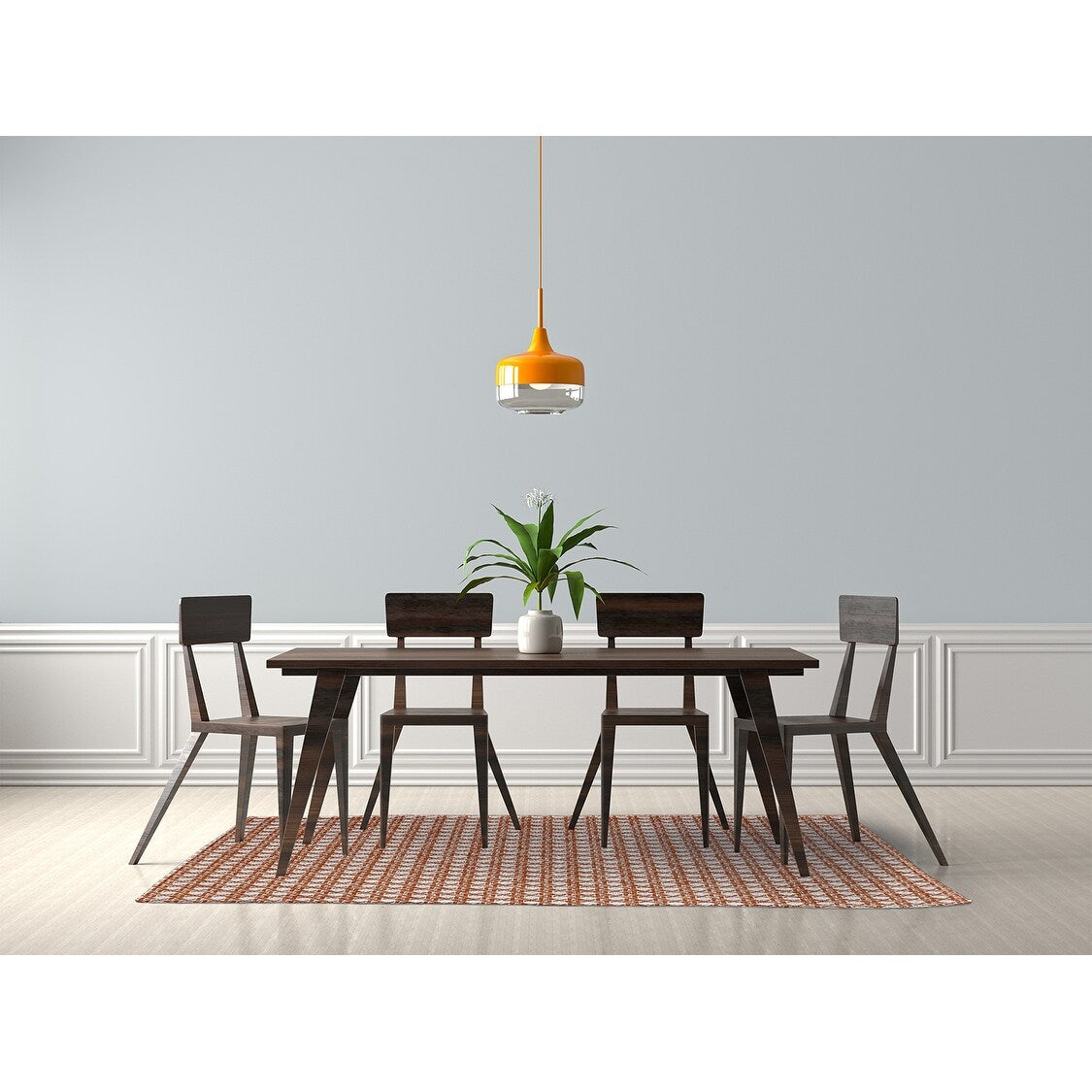 Rattan Geometric Rug