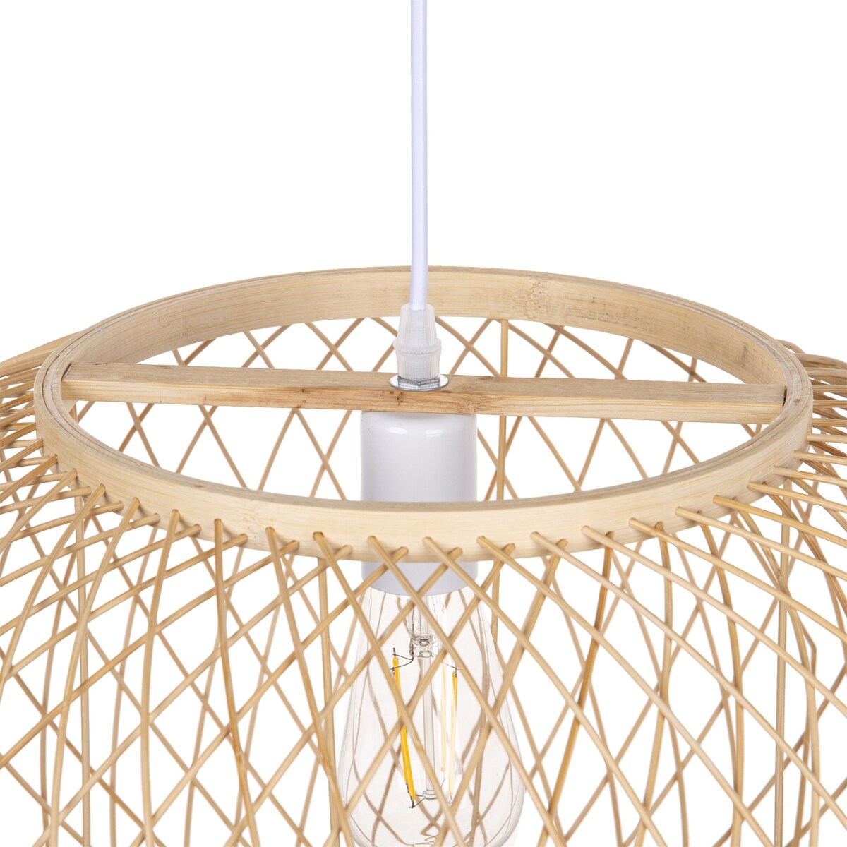 Rattan Pendant Light Vintage Wicker Lampshade