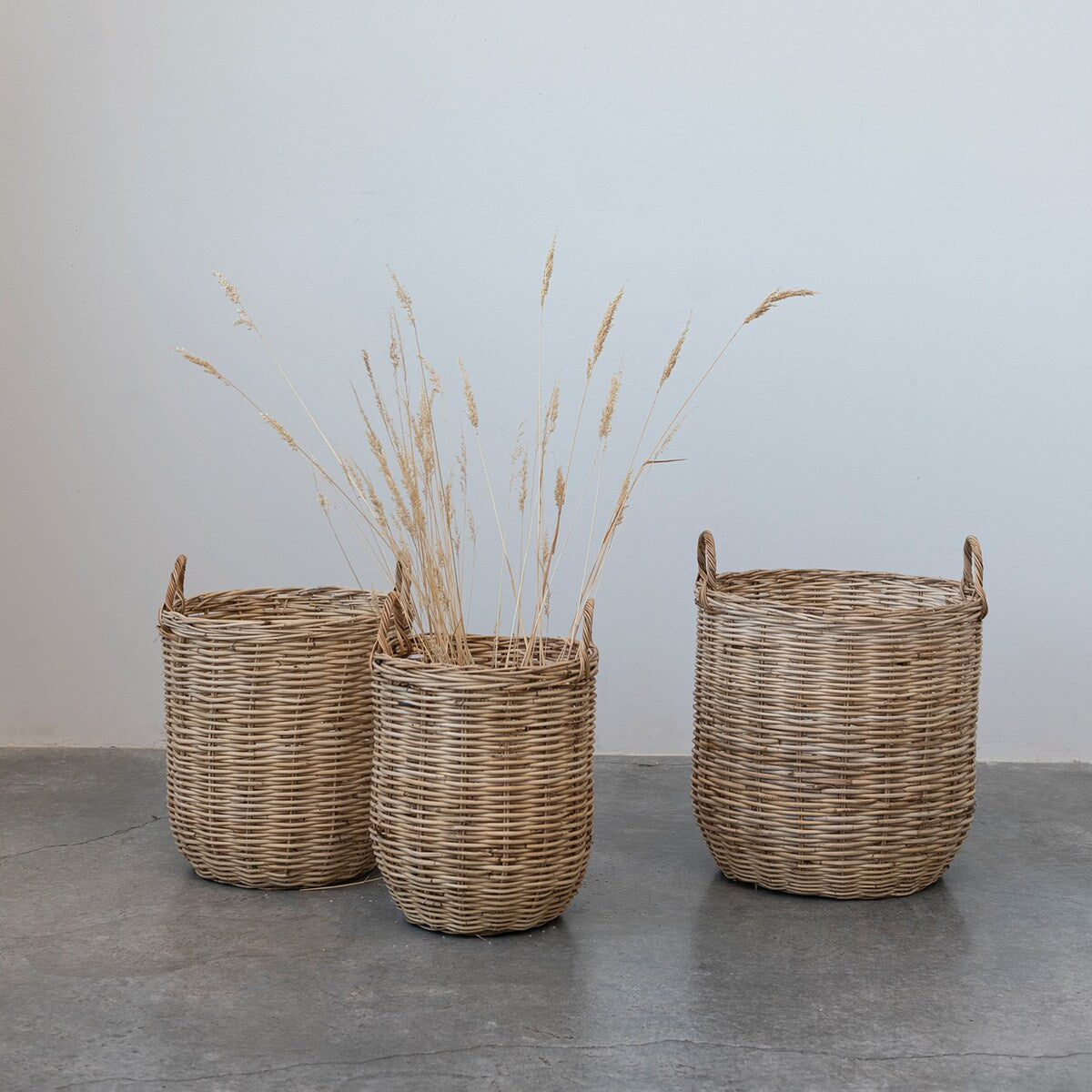 Rattan Storage Baskets - 16.9"L x 13.4"W x 22.1"H