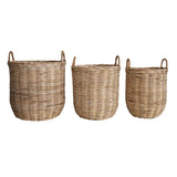 Rattan Storage Baskets - 16.9"L x 13.4"W x 22.1"H