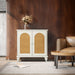 Rattan Storage Cabinet with Doors and Adjustable Shelves,Free Standing Cabinet for Entryway, Living Room,Kitchen