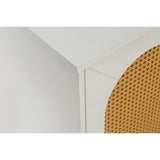 Rattan Storage Cabinet with Doors and Adjustable Shelves,Free Standing Cabinet for Entryway, Living Room,Kitchen