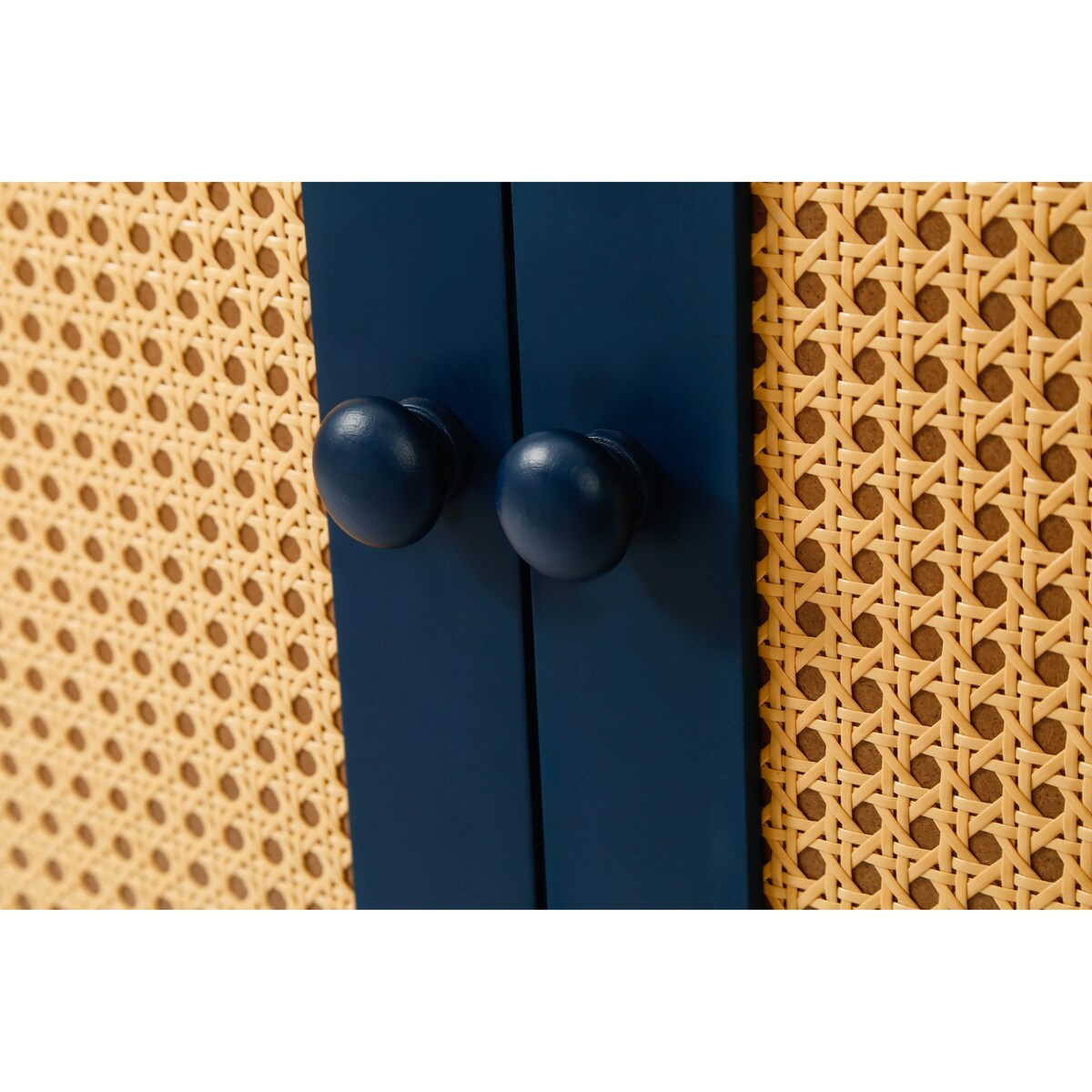 Rattan Storage Cabinet with Doors and Adjustable Shelves,Free Standing Cabinet for Entryway, Living Room,Kitchen