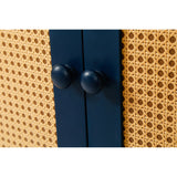 Rattan Storage Cabinet with Doors and Adjustable Shelves,Free Standing Cabinet for Entryway, Living Room,Kitchen