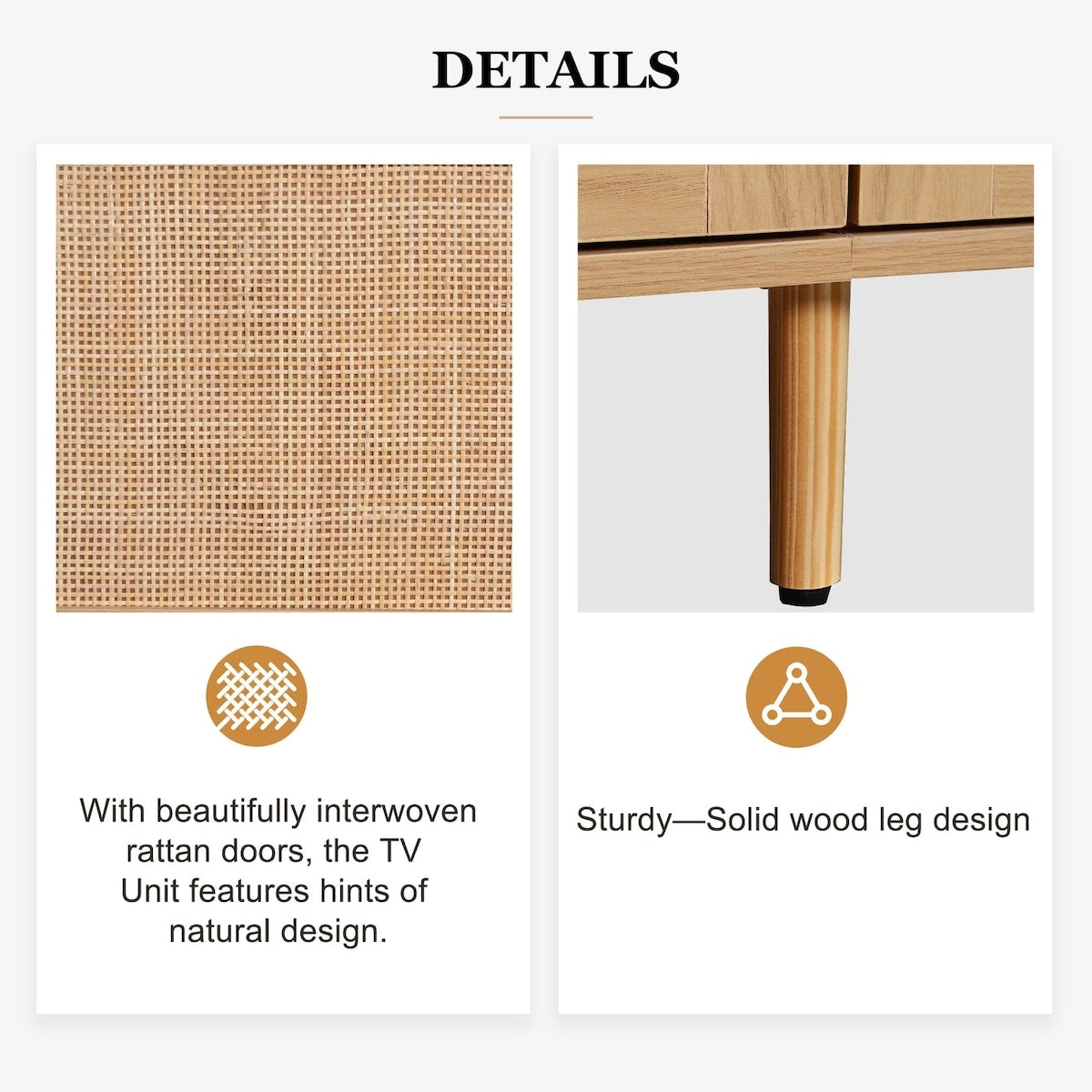 85'' MDF TV Stand with Solid Wood Legs - 78.74" x 14.60"