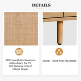 85'' MDF TV Stand with Solid Wood Legs - 78.74" x 14.60"