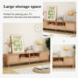 85'' MDF TV Stand with Solid Wood Legs - 78.74" x 14.60"