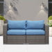 Rattan Wicker Modern Twin Navy Blue Couch Small Sleeper Sofa For Small Spaces Furniture