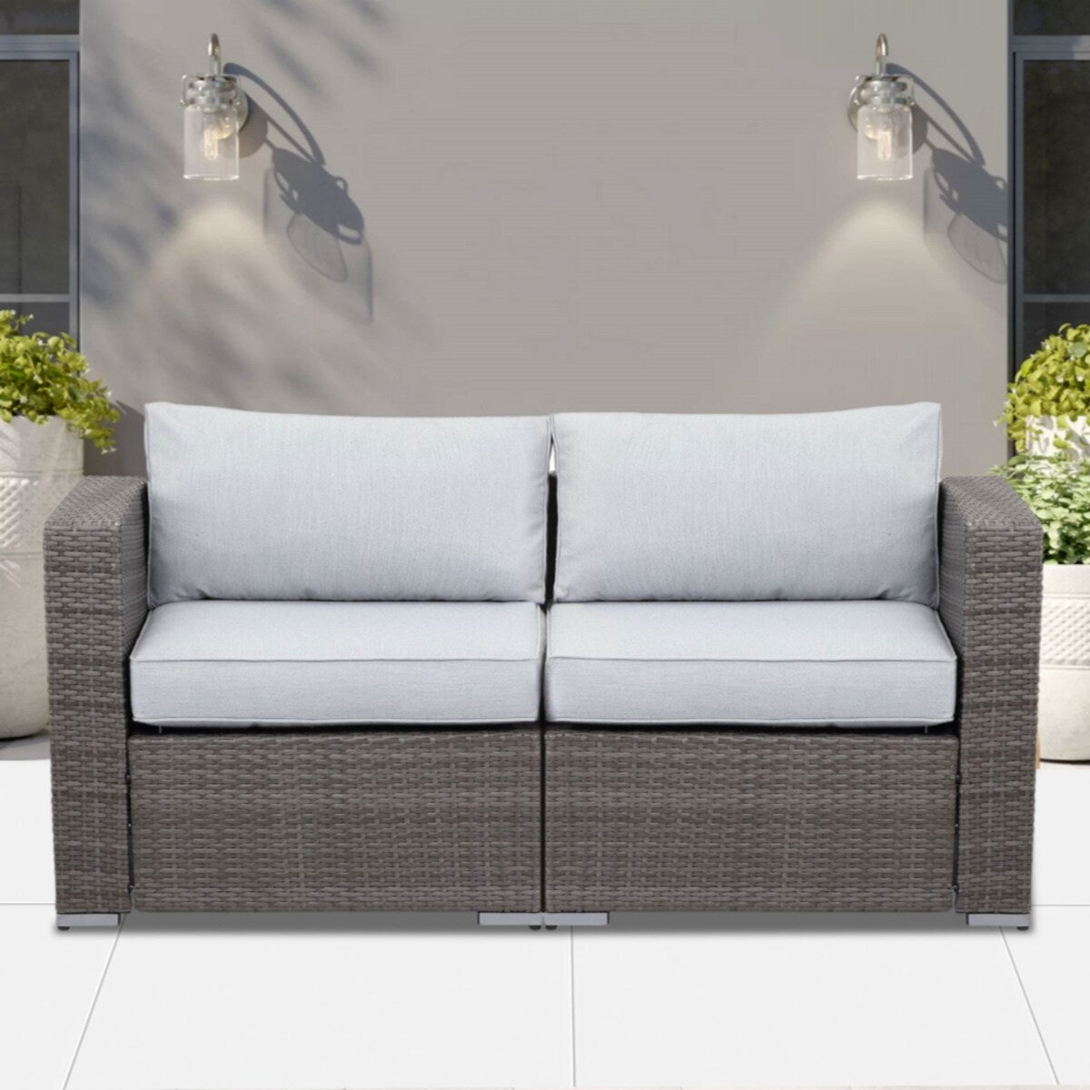 Rattan Wicker Modern Twin Navy Blue Couch Small Sleeper Sofa For Small Spaces Furniture