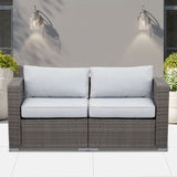 Rattan Wicker Modern Twin Navy Blue Couch Small Sleeper Sofa For Small Spaces Furniture