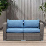 Rattan Wicker Modern Twin Navy Blue Couch Small Sleeper Sofa For Small Spaces Furniture