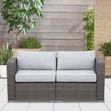 Rattan Wicker Modern Twin Navy Blue Couch Small Sleeper Sofa For Small Spaces Furniture