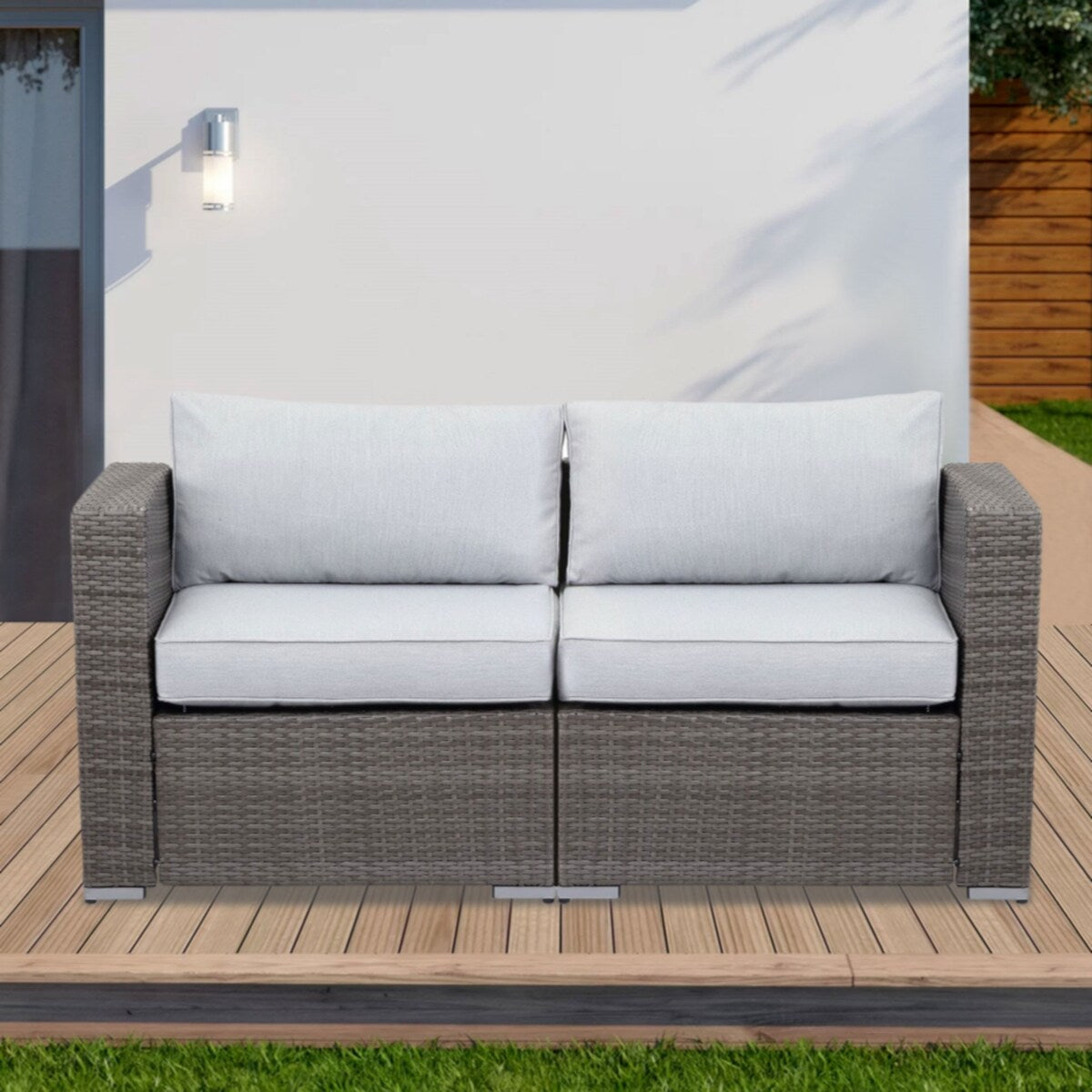 Rattan Wicker Modern Twin Navy Blue Couch Small Sleeper Sofa For Small Spaces Furniture