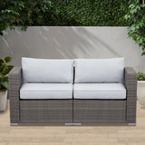 Rattan Wicker Modern Twin Navy Blue Couch Small Sleeper Sofa For Small Spaces Furniture