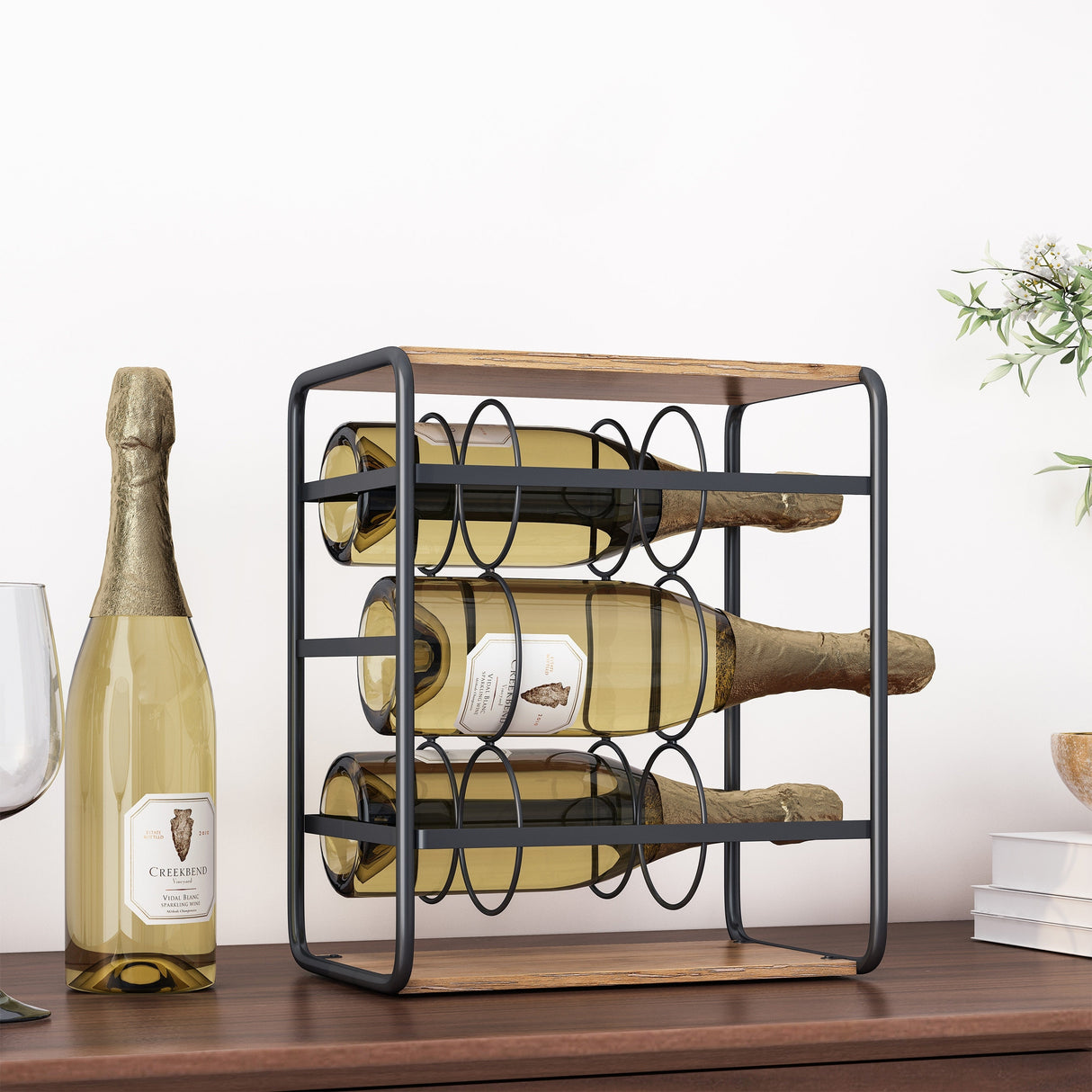 Rauser 6 Bottle Tabletop Wine Rack by Christopher Knight Home