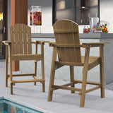Ravenna Plastic Wood 25" Tall Adirondack Chair Poly Balcony Barstool