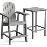 Ravenna Plastic Wood 25" Tall Adirondack Chair Poly Balcony Barstool