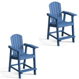 Ravenna Plastic Wood 25" Tall Adirondack Chair Poly Balcony Barstool
