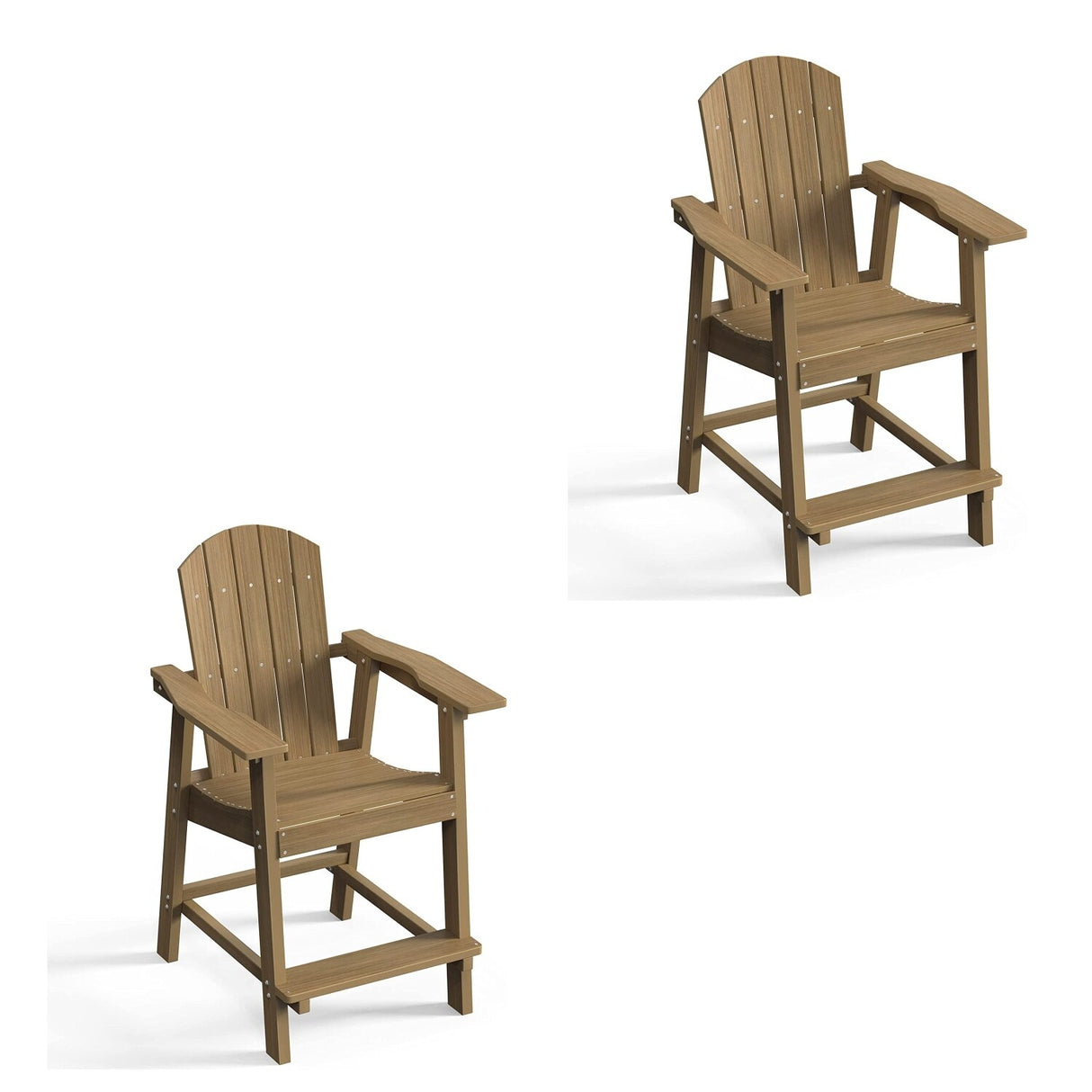 Ravenna Plastic Wood 25" Tall Adirondack Chair Poly Balcony Barstool