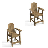 Ravenna Plastic Wood 25" Tall Adirondack Chair Poly Balcony Barstool