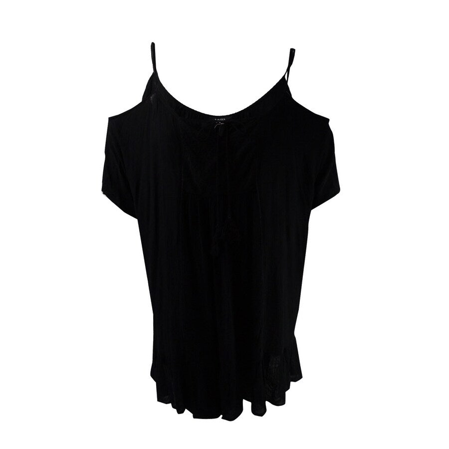 Raviya Women's Plus Size Cold-Shoulder Peasant Cover-Up