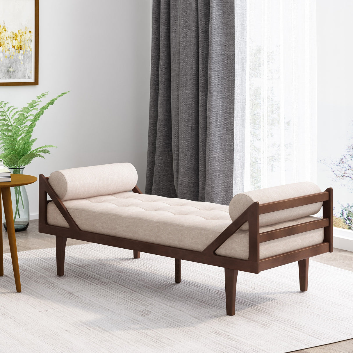 Rayle Tufted Chaise Lounge with Pillows by Christopher Knight Home - 65.00" W x 27.75" D x 23.75" H