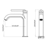 9-12" H Solid Brass Single Handle Bathroom Sink Faucet