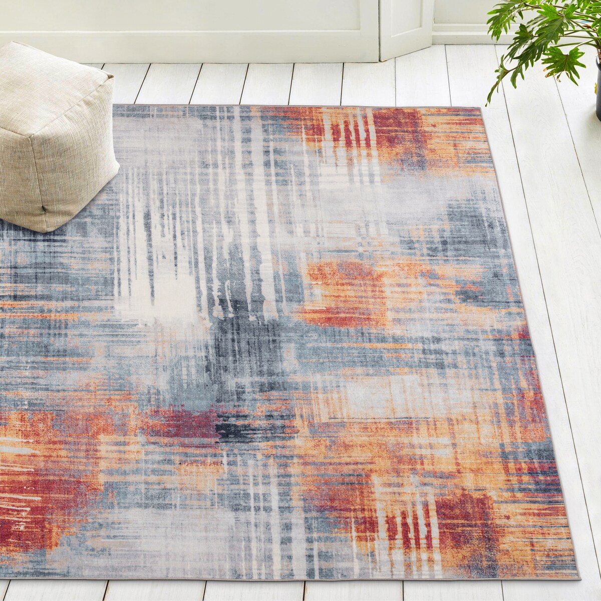 ReaLife Machine Washable Rug - Modern Paintbrush