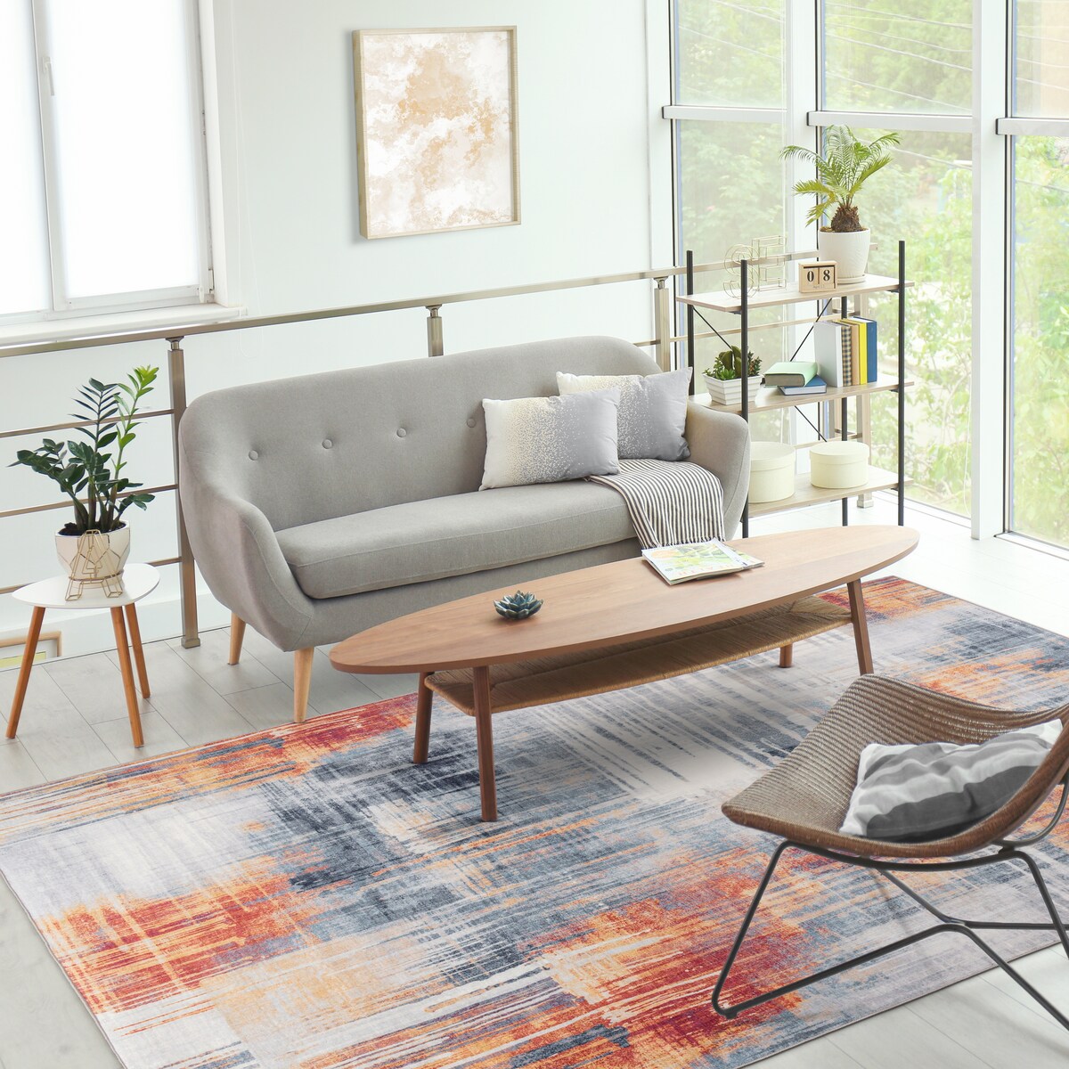 ReaLife Machine Washable Rug - Modern Paintbrush