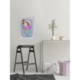 'Read with My Frenchie' Framed Painting Print - Multi-Color
