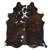 Real Cowhide Rug Brindle & White