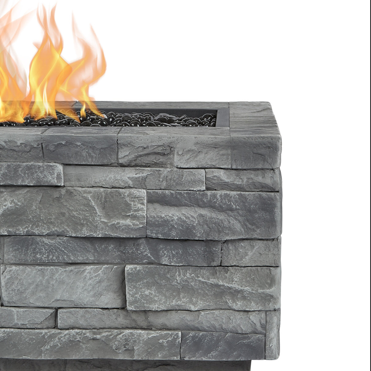 Gray Ledgestone 48" LP Fire Table w/NG conversion by Real Flame