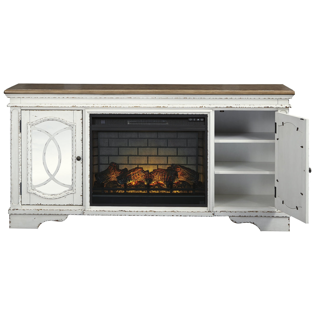 Realyn 74" TV Stand with Electric Fireplace