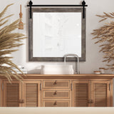 Reclaimed Gray Seneca Barn Door Mirror