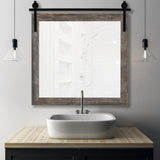 Reclaimed Gray Seneca Barn Door Mirror