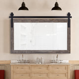 Reclaimed Gray Seneca Barn Door Mirror