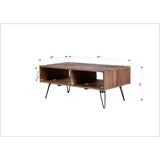 Reclaimed Wood Cocktail Table with Open Storage and Metal Legs - 23.00 x 42.00 x 18.00