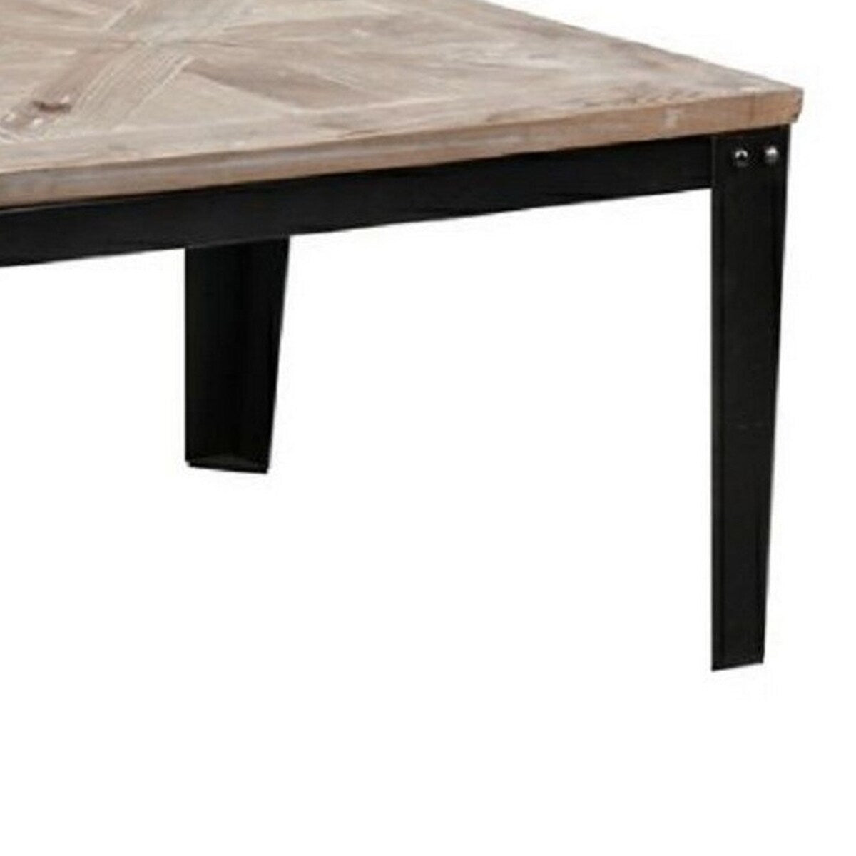 Reclaimed Wood Top Table Cart with Metal Wheels, Brown