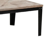 Reclaimed Wood Top Table Cart with Metal Wheels, Brown