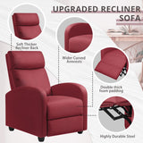 Recliner Chair Adjustable Home Theater Single Fabric Sofa Furniture with Thick Seat Cushion and Backrest Living Room Recliners
