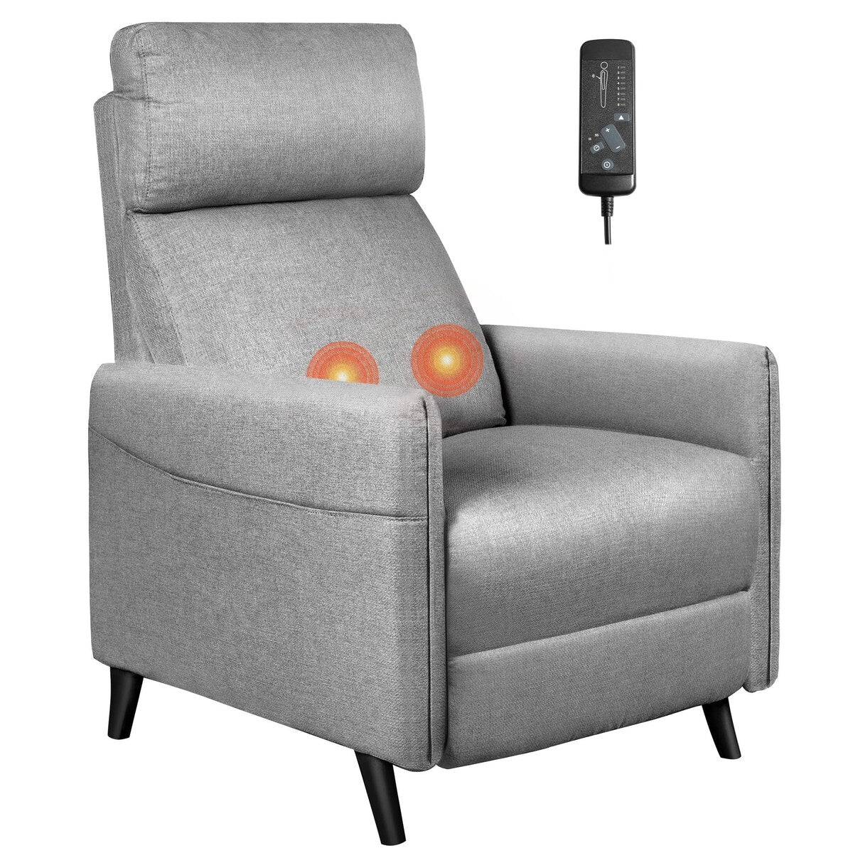 Recliner Chair Adjustable Home Theater Single Fabric Sofa Furniture with Thick Seat Cushion and Backrest Living Room Recliners