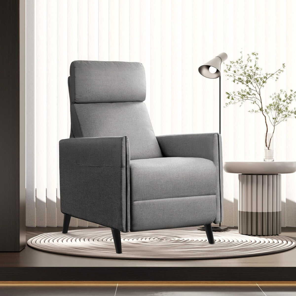 Recliner Chair Adjustable Home Theater Single Fabric Sofa Furniture with Thick Seat Cushion and Backrest Living Room Recliners