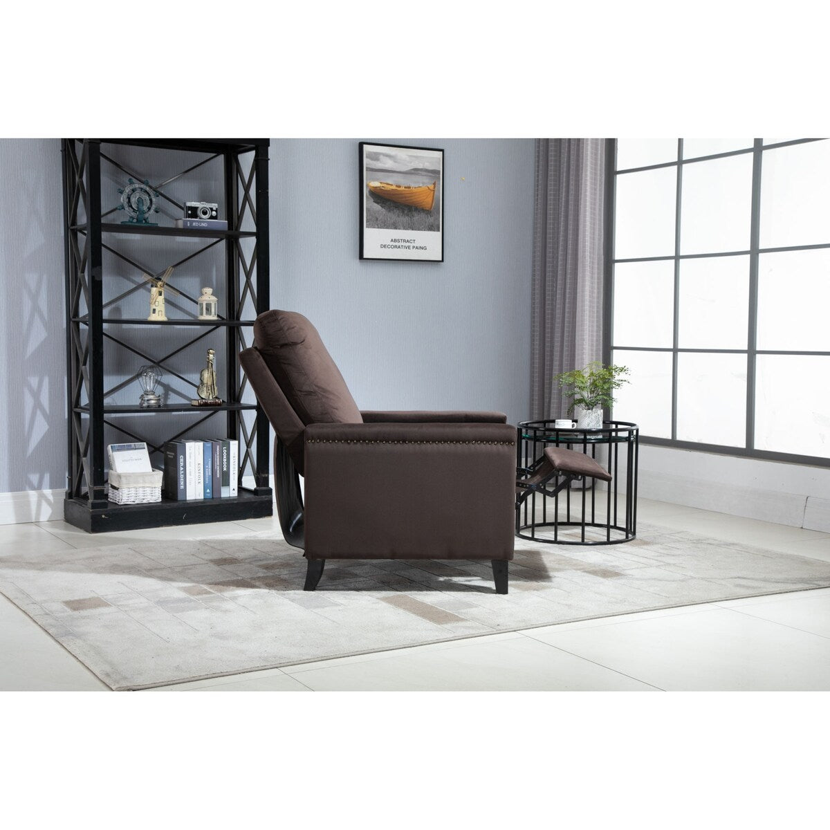 Recliner Chair Velvet Manual Standard Reclining Sofa Living Room Chair