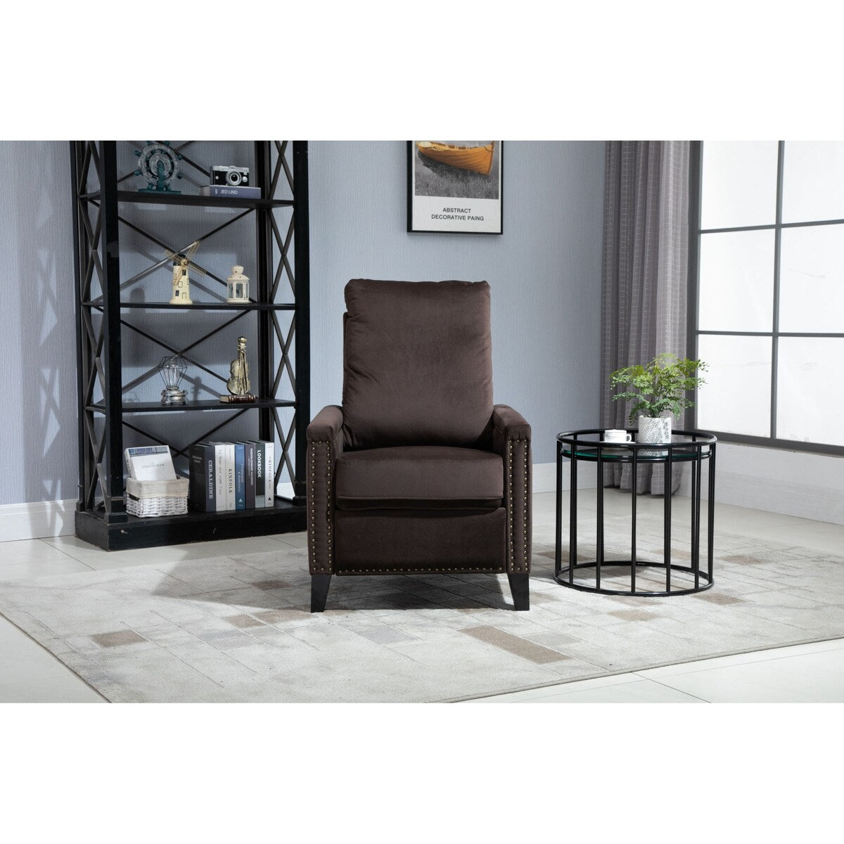 Recliner Chair Velvet Manual Standard Reclining Sofa Living Room Chair