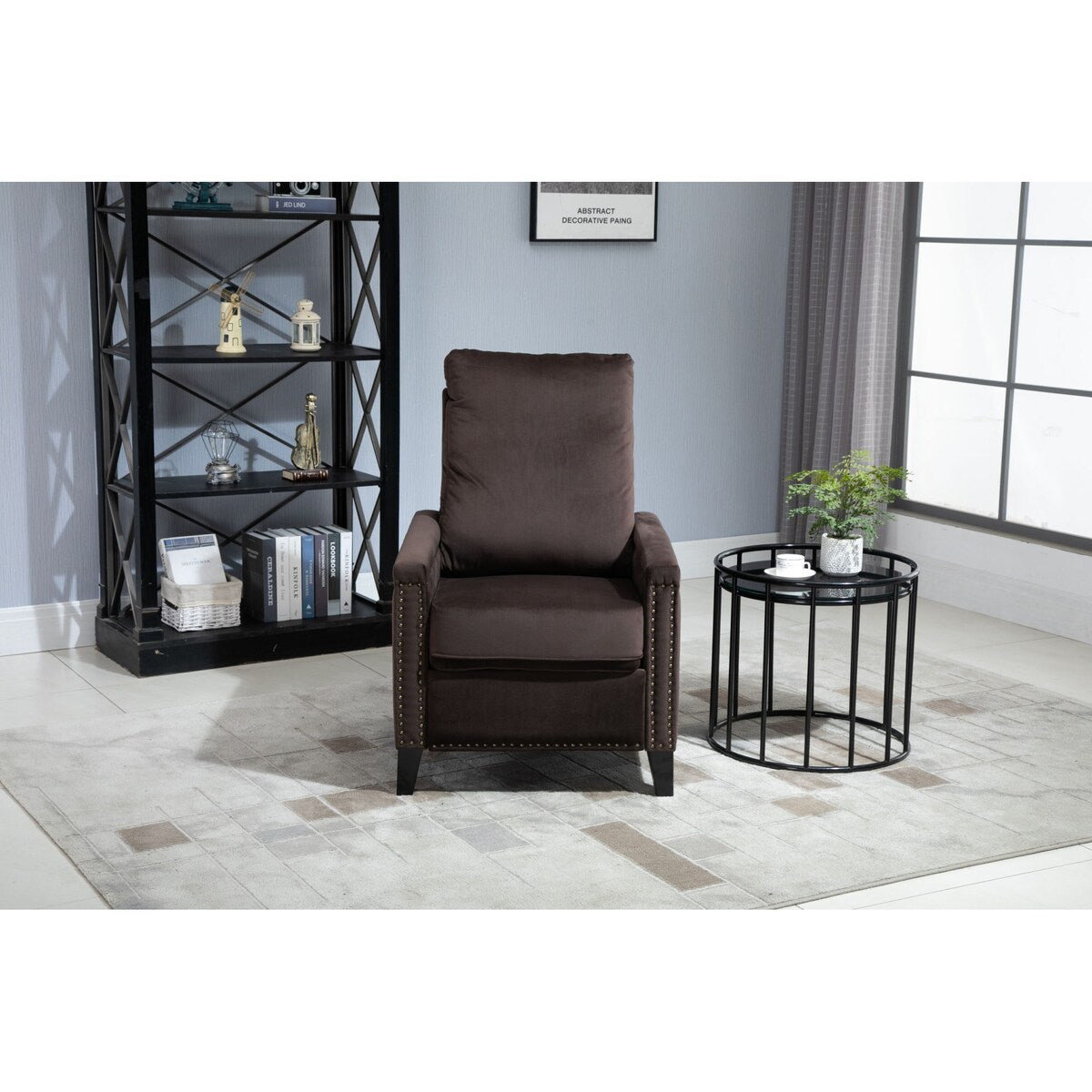 Recliner Chair Velvet Manual Standard Reclining Sofa Living Room Chair